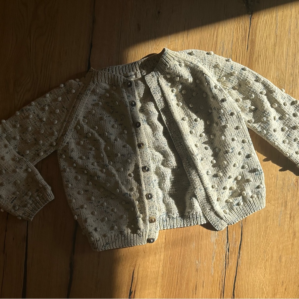 Misha And Puff Textured Beige Kids Sweater